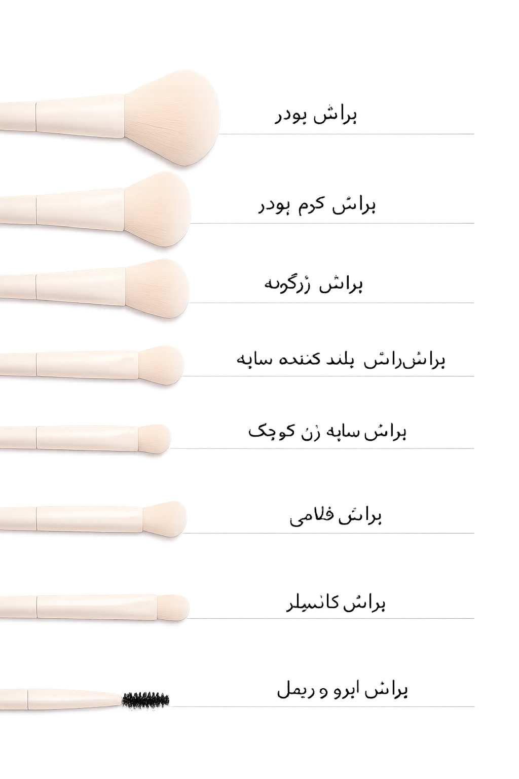 ست براش 8 عددی چشم و صورت شیگلم - نازی بیوتی