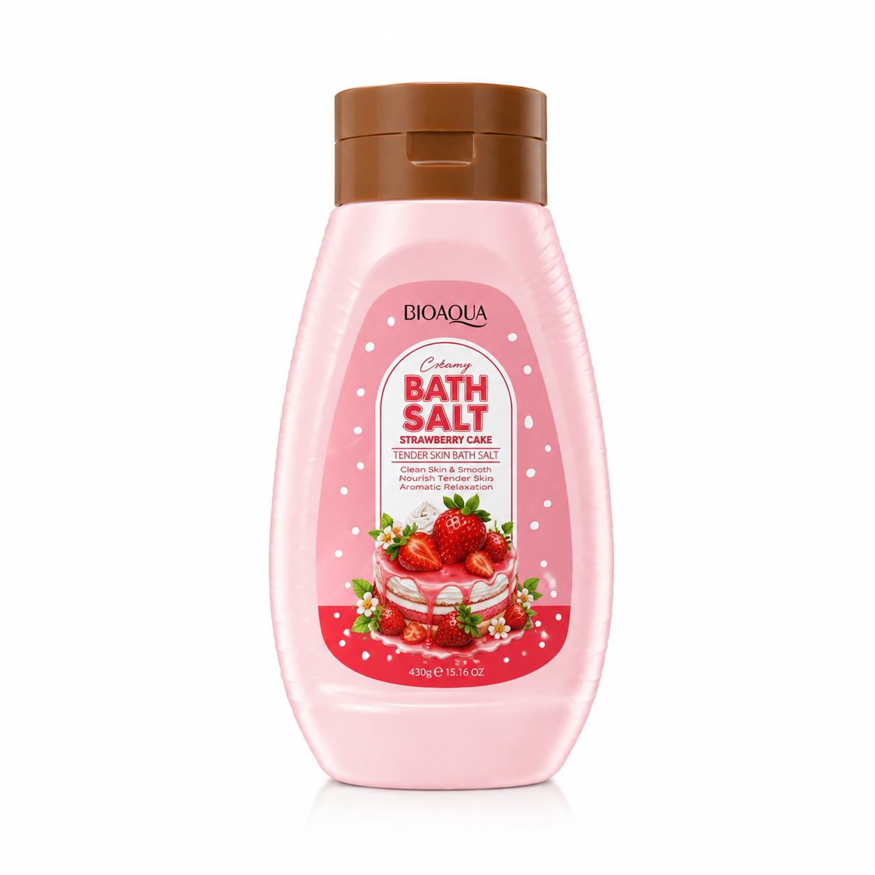 نمک حمام لایه‌بردار BIOAQUA رایحه توت‌فرنگی