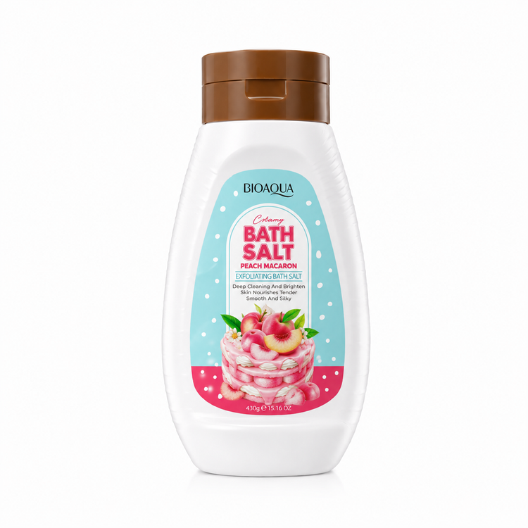 نمک حمام لایهبردار BIOAQUA رایحه هلو و ماکارون