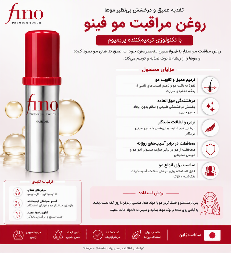 روغن موی فینو Premium Touch